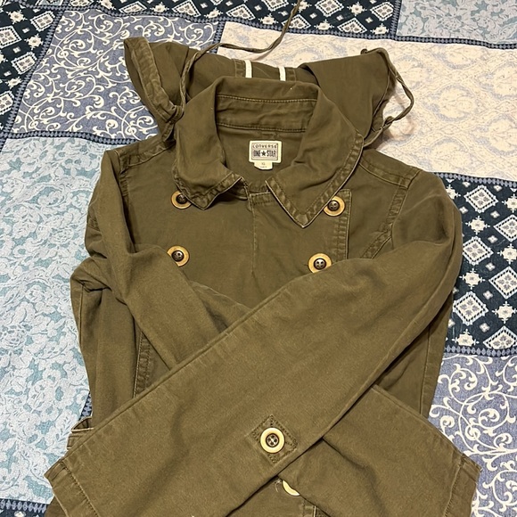 EUC Converse One Star military trench coat fitted - Picture 3 of 3